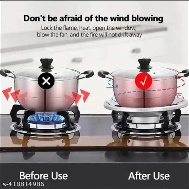 2 Pcs Gas Saver Burner Stand Gather Fire Wok Support Ring For Gas Stove