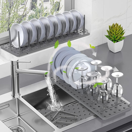 Drain Shelf Dish Drying Rack Kitchen Drawer Organizer