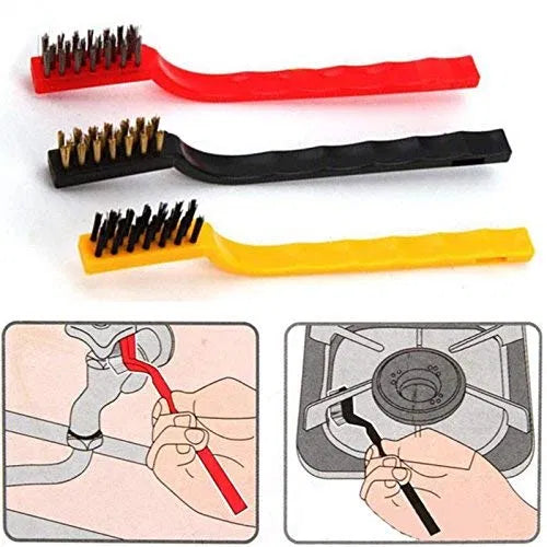 Mini Wire Brush Set for Cleaning Dust Welding Slag and Rust,Gas Stove Smoke Machine Clean Tool