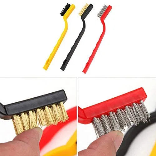 Mini Wire Brush Set for Cleaning Dust Welding Slag and Rust,Gas Stove Smoke Machine Clean Tool
